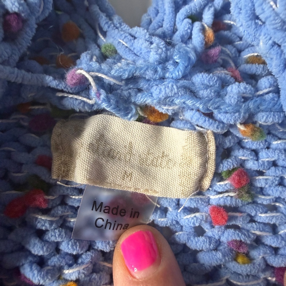 Women's Altar'd State Blue Cardigan Lightweight Knit Sweater Size Medium - Picture 3 of 9